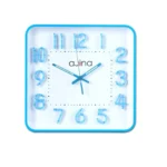 Ajina Maple Digit Wall Clock-Blue (Square)