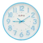 Ajina Maple Digit Wall Clock-Blue (Round)