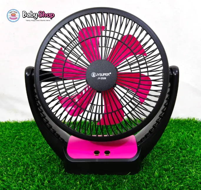 22526 purple JY Super 2526 Rechargeable Fan– 20 Hours Battery Backup - Image 1